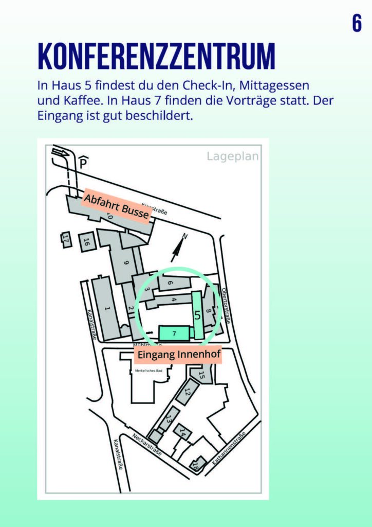 Konferenzzentrum Lageplan mit Infografik